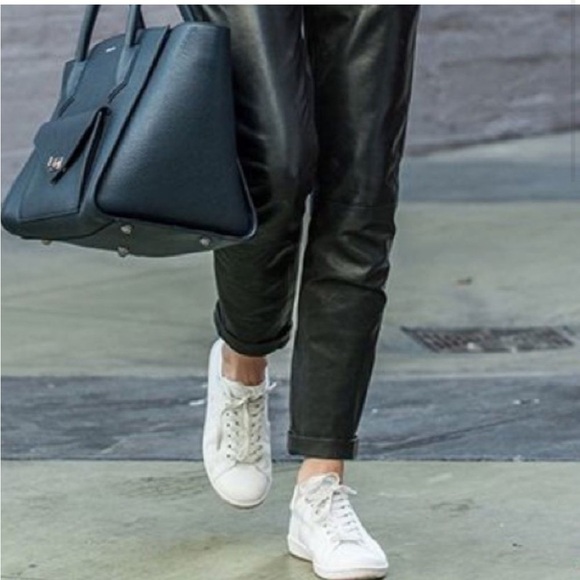 LA Vogue 100% Genuine Leather Pants Black Size 14 Vintage - Picture 1 of 14